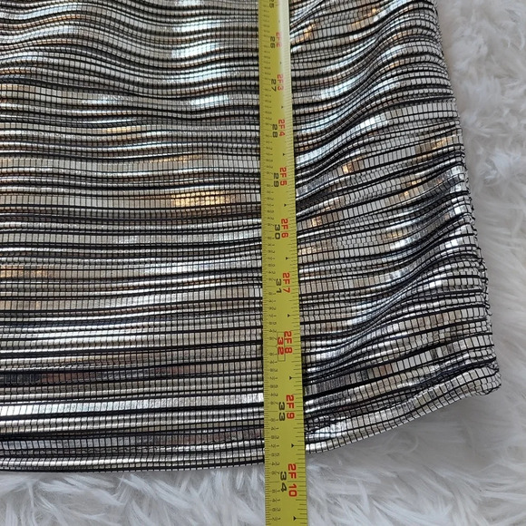 Gabrielle Union for NY&Co Silver Metalic Ilussion Dress Size Meduim NWT - Picture 8 of 10